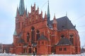 View of the Torun St. Catherine Neogothical church with the highest tower in town 86 m.. Was built in between 1894 - 1897. From Royalty Free Stock Photo