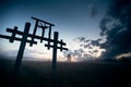 View of Totem in the village of Old Believers in the Russian outback. Royalty Free Stock Photo