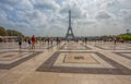 View of Tour Eiffel from Trocadero in Paris, France. Royalty Free Stock Photo