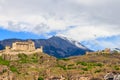 View of Tourbillon Castle and Valere Basilica in Sion, Switzerland Royalty Free Stock Photo