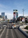 view of the tourist area on the main avenue of the city of Las Vegas, Nevada at day