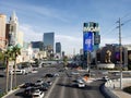 view of the tourist area on the main avenue of the city of Las Vegas, Nevada at day