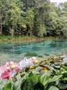 view of a tourist spot called Telaga Biru Royalty Free Stock Photo