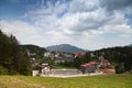 View of the tourist town of Predeal, Romania in a sunny day