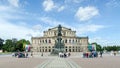 Tourists in front of Semperoper Opera house in Dresden, Germany