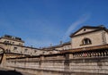 View toward the Roman Baths, Bath, England. The legacy of ancient Rome in the United Kingdom. Royalty Free Stock Photo