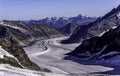 View towards Aletsch Glacier from Jungfraujoch Top of Europe in Switzerland Royalty Free Stock Photo