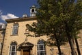 View towards the Blue House, historic almshouse, Frome, Somerset, England