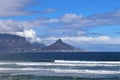 View towards Cape Town and Table Mountain from Bloubergstrand Royalty Free Stock Photo