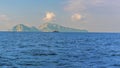 A view towards Capri Island from a fast motor launch crossing the Gulf of Naples, Italy Royalty Free Stock Photo