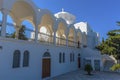 A view towards the cathedral in Thira, Santorini Royalty Free Stock Photo