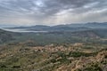 View towards Chryso and the Corinth Gulf near Delphi in Greece