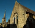 View towards church of St John the Baptist, Frome, Somerset, England Royalty Free Stock Photo