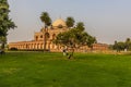 A view towards a corner of the Humayan Tomb in Dehli, India Royalty Free Stock Photo