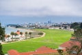 View towards Crissy Field; financial district in the background, San Francisco, California Royalty Free Stock Photo