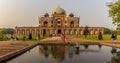 A view towards the entrance of the Humayan Tomb in Dehli, India Royalty Free Stock Photo