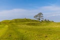 A view towards the entrance to the Iron Age Hill fort remains at Burrough Hill in Leicestershire, UK Royalty Free Stock Photo
