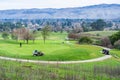 View towards Golf Course from the trails of aCounty Park, San Jose, south San Francisco bay Royalty Free Stock Photo