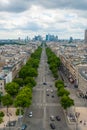 View towards Grande Arche de la Defense Paris Avenue de la Grand