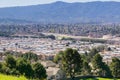 View towards Guadalupe Freeway and Almaden Valley from Communications Hill, San Jose, California