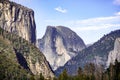 View towards Half Dome; El Capitan visible on the left; Yosemite National Park, California Royalty Free Stock Photo