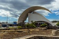 A view towards the harbour entrance and the Auditorium in Santa Cruz, Tenerife