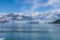 A view towards the Hubbard glacier in Disenchartment Bay in Alaska Royalty Free Stock Photo