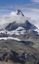 View towards Matterhorn in Swiss Alps Royalty Free Stock Photo