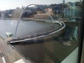 A view towards Newcastle upon Tyne including the millennium bridge, river Tyne and quayside