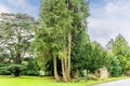 A view towards the overgrown ruins of Wroxall Priory in Warwickshire Royalty Free Stock Photo