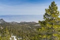 View towards the Palm Springs Aerial Tramway on the ridge from the trail to Mount San Jacinto peak, California Royalty Free Stock Photo