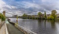 A view towards the Portland Street Suspension Bridge in Glasgow Royalty Free Stock Photo