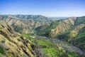 View towards the road and the hiking trail, Stebbins Cold Canyon, Napa Valley, California Royalty Free Stock Photo