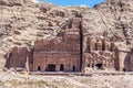 A view towards the Royal Tombs and eastern cliffs in the ancient city of Petra, Jordan Royalty Free Stock Photo