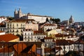 View towards Sao Vicente de Fora from Portas do Sol viewpoint in Lisbon, Portugal