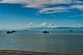 View towards sea with blue sky and a few clouds in Alaska United