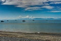 View towards sea with blue sky and a few clouds in Alaska United