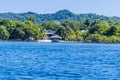 A view towards a secluded beach next to West Bay on Roatan Island Royalty Free Stock Photo