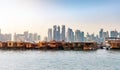 The skyline of Doha from the Dhow harbor Royalty Free Stock Photo