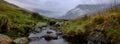 The view towards Snowdon from near Pen-Y-Pass, Wales Royalty Free Stock Photo