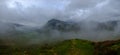 The view towards Snowdon from the view point on the A498 near Nant Gwynant, Wales Royalty Free Stock Photo