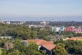 View towards Stanford, Palo Ato and Menlo Park, Dumbarton bridge and San Francisco bay