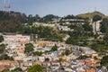 View towards Sutro tower and Twin peaks and the surrounding residential areas, San Francisco, California Royalty Free Stock Photo