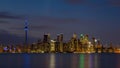 The View Towards the Toronto Skyline at Dusk Royalty Free Stock Photo