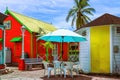 A view towards typical Chattel houses on the Atlantic coast of Barbados Royalty Free Stock Photo