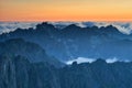 View towards Vysoka from Maly Ladovy stit during autumn blue hour