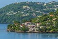 A view towards waterfront properties in St Georges, Grenada Royalty Free Stock Photo