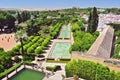 View from the tower of the The Alcazar de los Reyes Cristianos also known as Alcazar of Cordoba, Cordoba, Andalusia, Spain Royalty Free Stock Photo
