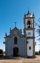 View of tower bell at Vila Real Igreja do Calvario cathedral, in Vila Real Downtown