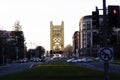 View Of Tower Bridge From Downtown Sacramento California Royalty Free Stock Photo